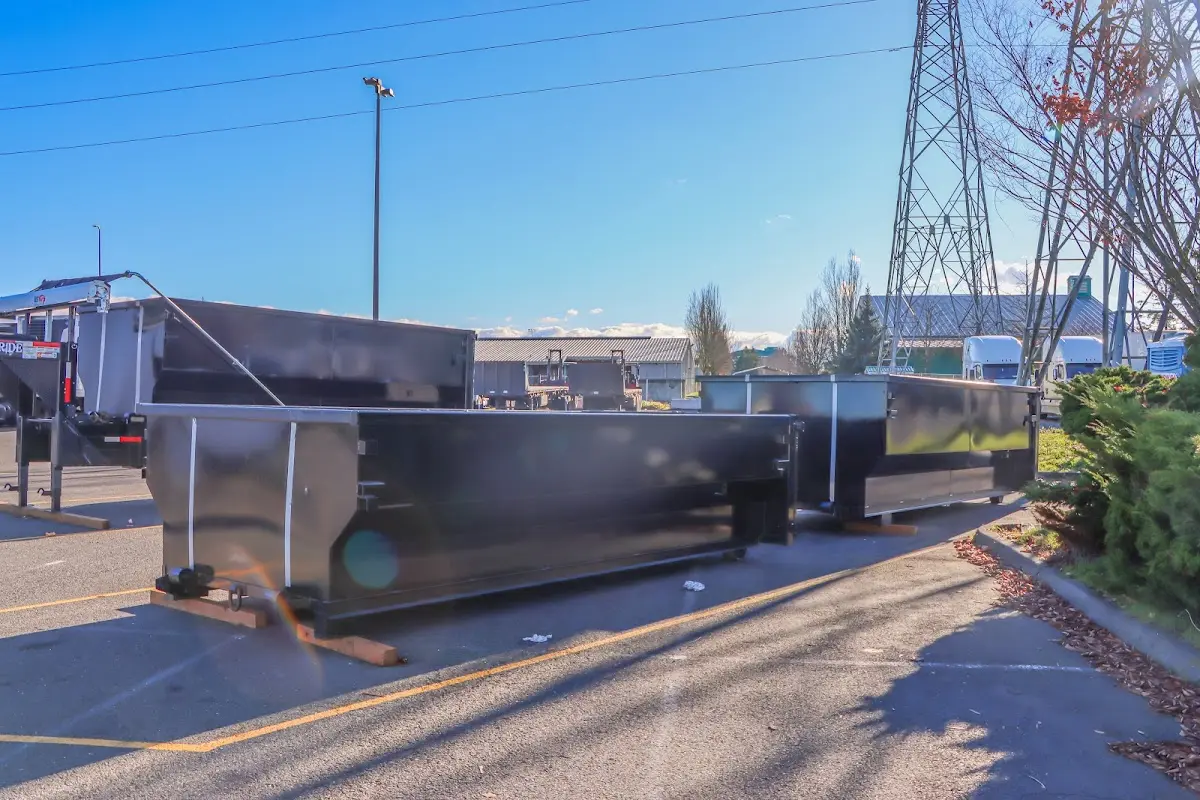 Roll-off dumpster ready for waste disposal at job site for Roll Off Dumpster Rental in Rossville